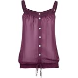 FULL TILT Lace Trim Womens Chiffon Tank