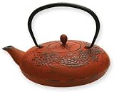 Old Dutch 48-Ounce Cast-Iron Mythology Teapot, Red