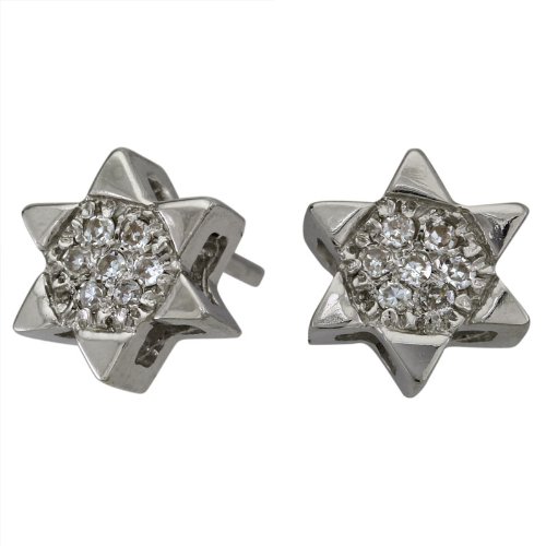 Star Of David Diamond Earrings Sale-Sterling, White Gold And Platinum