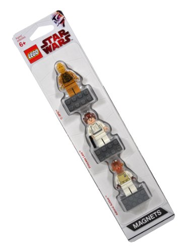 Lego Star Wars Character Minifigure Magnets Series 3 Pack Set # 852843 : C-3PO, Princess Leia with Blaster and Admiral Ackbar Minifigures with Magnet Base