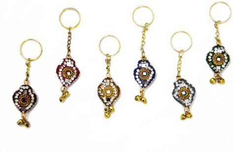 Christmas Gifts Unique Set of 6 Colorful Key Chains Rings Straps Holder Accessories
