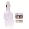 iFlash Four USB Port Car Charger for Apple iPad, iPad2, iPad3, iPhone 3G/3GS, iPhone 4/4S, iPod Touch 4G, Nano 6th. Support all iPad, iPod, iPhone Models. Also Support Samsung Galaxy, Motolola Droid, HTC Smart Phones, Amazon Kindle. (White Color, Retail Package)
