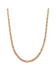 18 Karat Pink Gold Over Sterling Silver Round Byzantine Necklace (3.6mm, 18 inch)