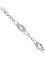 14k White Gold Polished Fancy Link Bracelet