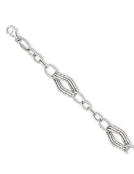 14k White Gold Polished Fancy Link Bracelet Length 7.5"