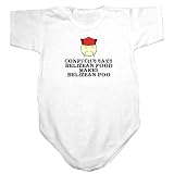 Baby Bodysuit White  Belizean Food Makes Belizean Poo !  Belize Country 3 - 6 Months
