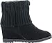 Bella Marie Marisa-11 Women's alond toe wedge heel sweater shaft and opening with bow decor suede boots
