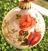 Christmas by Krebs Sphere Christmas Tree Ornament with Roses - Hand Decorated Glass with Crowns - Si