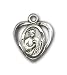 Sterling Silver St. Jude Pendant with Sterling Silver Lite Curb Chain 18 inch