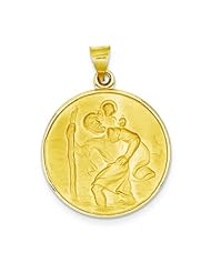 18K Yellow Gold Saint Christopher Medal Pendant