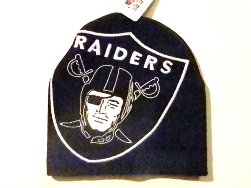 Oakland Raiders NFL Large Logo Knit Skull Beanie Hat