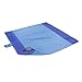 Grand Trunk Parasheet Beach Blanket or Picnic Blanket with Patented Sand Anchor Pockets, Stake Loops, and Attached Stuff Sack - Best Beach Blanket for Outdoors- Light Blue/Blue