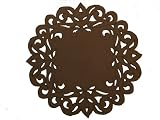 Homewear Cutwork and Embroidery 16-Inch Round Placemat, Chocolate