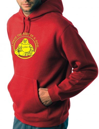Coole-Fun-T-Shirts Herren I have the Body of a god Sweatshirt m. Kapuze rot, L Preisvergleich