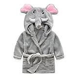 Candykids 可愛い子に可愛いバスローブ　お子様にピッタリ 出産祝い 贈り物 にも 子供用 キッズ ガウン タオル地 お風呂 (110cm, グレー1)
