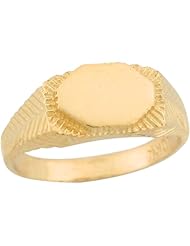 14k Yellow Gold Fancy Contemporary Signet Baby Ring