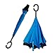 YLYYCC® Reverse Inverted Sun&Rain Light Windproof Travel Car Golf Outdoor Umbrella Auto Open Close-Blue