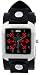 Cross Black Trendy Design Square Steel Black Red Cross Numbered Case Punk Rocker Wide Black Leather Wristband
