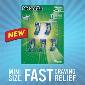Nicorette Mini Lozenges 2 mg - 5 Vials, 27 Lozenges Each - 135 Mint Flavored Lozenges
