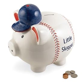 Mud Pie Baby All Boy Little Slugger Ceramic Piggy Bank