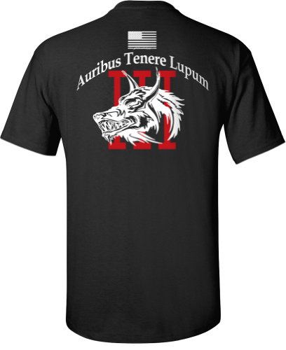 Threeper Wolf Black T-Shirt - Medium