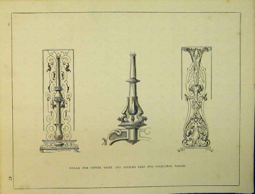 Pillar Coffee Table Pierced Legs Occasional C1899 Print Pillar Coffee Table Pierced Legs Occasional C1899 Print