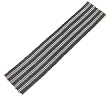 Anna Perrone Black & Silver Striped Wide Beaded Glass Bracelet Finished with .925 Sterling Silver