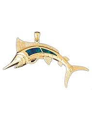 CleverEves 14K White Gold Created Opal Pendant 13.8 - Gram(s)