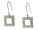 Sterling Silver 925 Hammered Square Dangle