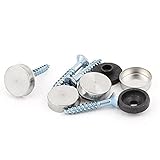 uxcell　ミラー装飾的なネイル　ファスナービルボードスタッズ　固定ミラーネイルパッド装飾　4個　14mmの直径