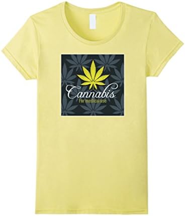 Women's Cannabis For Medical Reasons 420 Marijuana Leaf Weed Shirt T Small Lemon