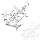 925 Sterling Silver Jewelry, Charm with Anchor Cross Design, Adjustable Fit, Plus Free Special Gift Pouch