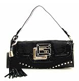 Guess Dream Half Flap Black Vinyl Ladies Handbag Purse