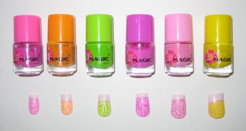 Neon Desert Beauty Cracked Nail Polish Set (6 Famouse Colors), 24 Fluid Ml