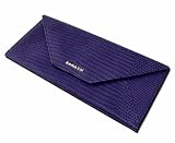 DataSafe Italian Leather Teju Lizard Embossed Passport and Travel Wallet (Royal Purple)