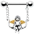 Silver 925 Gold Guardian Guardian Angel Nipple Ring