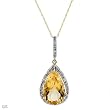Necklace With 4.45ctw Precious Stones - Genuine Citrine and Diamonds Made in Yellow Gold Length 18in