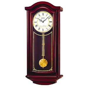 Mahogany Finish Solid Wood Pendulum Wall Clock