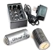 Kit: 2 x RCR123A 3.6V 880mah Ultrafire Protected Li-Ion Batteries & TL-100 Universal Li-Ion Charger 16340