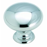 Amerock BP1950H-26 Metal Finishes Knob Solid Brass Polished Chrome, 1-1/4-Inch Diameter