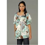 Women's Lauren Kiyomi Printed Charmeuse Square Neck Blouse (Maternity) - More Colors Available