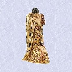 Art Nouveau style sculpture lovers romantic kiss statue