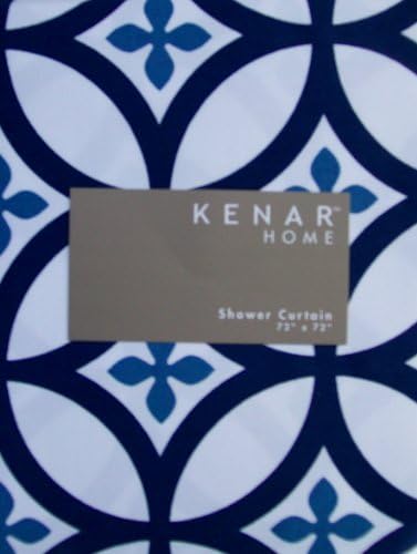 Kali Modern Leaf Fabric Shower Curtain In Navy & Denim Blue On White