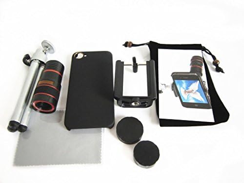 CiDoss Black 8x Optical Zoom Telescope Lens with Mini Tripod and Universal Holder for Apple iPhone 4 4S