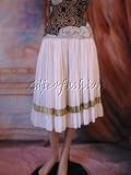 $1695 New CHLOE Cream Gold Pleated Full Pocket Skirt 10 42
