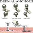 316L Surgical Steel Surface Anchors with Ball End, 4mm Half Ball - Sold as a Pair