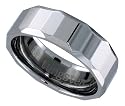 Tungsten Carbide 5/16" ( 8mm ) Comfort Fit Band w/ Long rectangular Facets