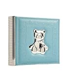 Elegant Baby Photo Album - Blue/Teddy Bear