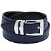 Reversible Belt Bonded Leather Removable Silver-Tone Buckle NAVY BLUE / Black