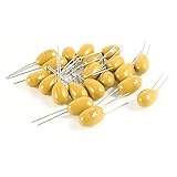 uxcell タンタルコンデンサビーズ　20個入り　100uF　16V　2ピン　ピッチ2.5mm　ラジアル　 イエロー